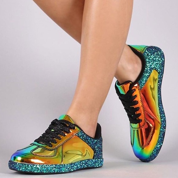 🆕LAST ONE Mermaid Glitter Holographic Sneakers - Picture 2 of 8